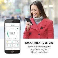 Bornholm Smart Konvektions-Heizgerät | 2000 W | SmartHeat Design: WiFi-Verbindung | LED-Display | 24-h-Timer | 2 Heizstufen: 1000 / 2000 W | IP24: Spritzwassergeschützt | Fernbedienung | Standgerät -Küchengeräte Verkäufe 10034391 de 0008 logo