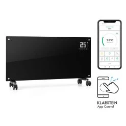 Bornholm Smart Konvektions-Heizgerät | 2000 W | SmartHeat Design: WiFi-Verbindung | LED-Display | 24-h-Timer | 2 Heizstufen: 1000 / 2000 W | IP24: Spritzwassergeschützt | Fernbedienung | Standgerät