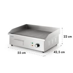 Grillmeile 3000R Elektrogrill 3000W Platte 54,5x35cm Geriffelt -Küchengeräte Verkäufe 10034449 yy 0009 logo Klarstein Grillmeile 3000R Pro Grill geriffelt