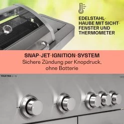 Valkyrie Gasgrill 4x3,5 KW + 3,15 KW Brenner 74x44 Cm Grill Edelstahl -Küchengeräte Verkäufe 10034715 de 0004 usp