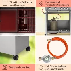 Valkyrie Gasgrill 4x3,5 KW + 3,15 KW Brenner 74x44 Cm Grill Edelstahl -Küchengeräte Verkäufe 10034715 de 0005 usp