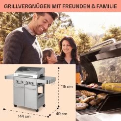 Valkyrie Gasgrill 4x3,5 KW + 3,15 KW Brenner 74x44 Cm Grill Edelstahl -Küchengeräte Verkäufe 10034715 de 0006 usp