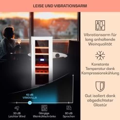 Vinovilla 17 Built-In Duo Zweizonen-Weinkühlschrank 53l 17 Fl. 3-Farben Glastür -Küchengeräte Verkäufe 10034725 DE 0004 usp