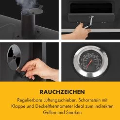 Meat Machine Holzkohlegrill BBQ 45x32,5cm Thermometer Bodenrollen -Küchengeräte Verkäufe 10034819 de 0006 logo