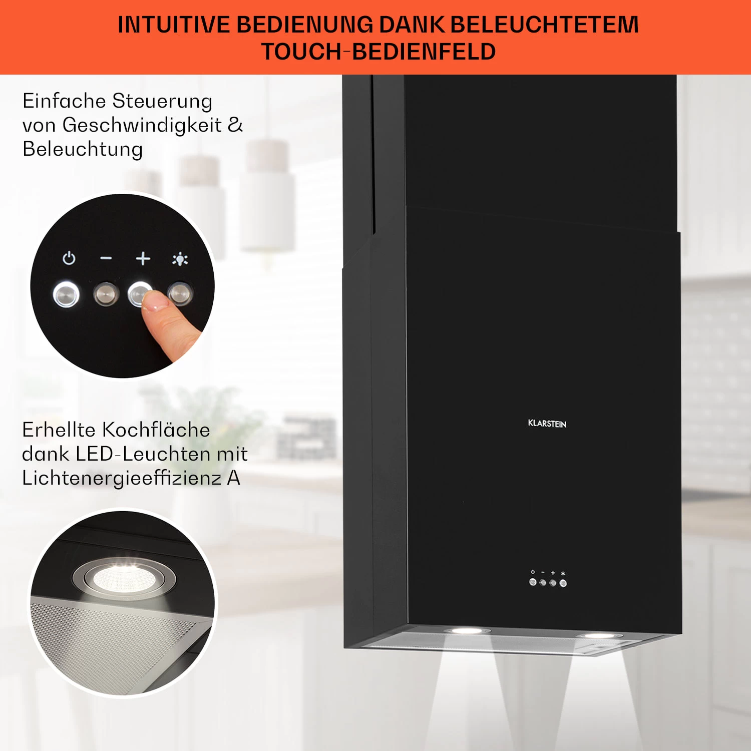 Structura Inselabzugshaube Abluft 641 M³/h Max. LED-Licht Edelstahl 4 Structura Inselabzugshaube Abluft 641 M³/h Max. LED-Licht Edelstahl – Bild 4