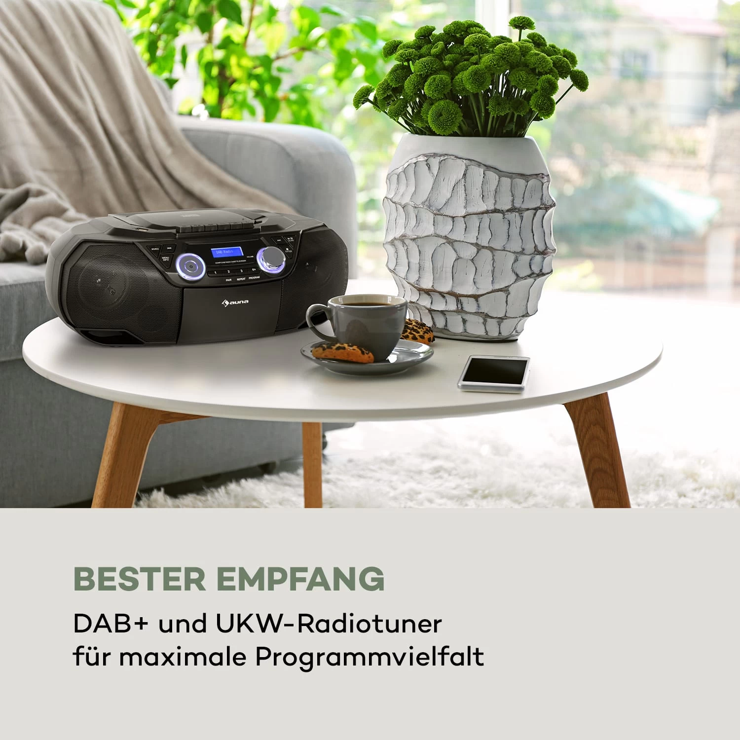 Roadie 2K Boombox CD-Player Kassettenradio DAB/DAB+ UKW Bluetooth 2 Roadie 2K Boombox CD-Player Kassettenradio DAB/DAB+ UKW Bluetooth – Bild 2