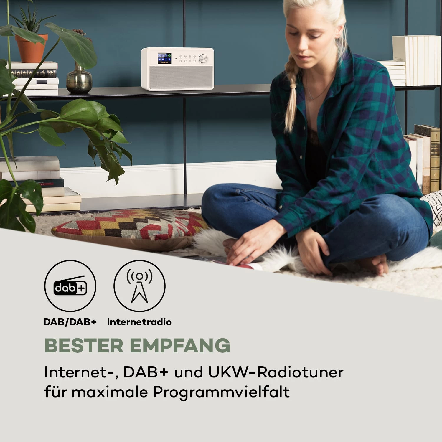 Connect Link Smart Radio IR/DAB+/UKW Spotify BT 2,4" HCC Display Weiß 2 Connect Link Smart Radio IR/DAB+/UKW Spotify BT 2,4" HCC Display Weiß – Bild 2