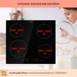 Virtuosa EcoAdapt Induktionskochfeld 4 Zonen 7200W Glas Schwarz -Küchengeräte Verkäufe 10034948 de 0003 usp