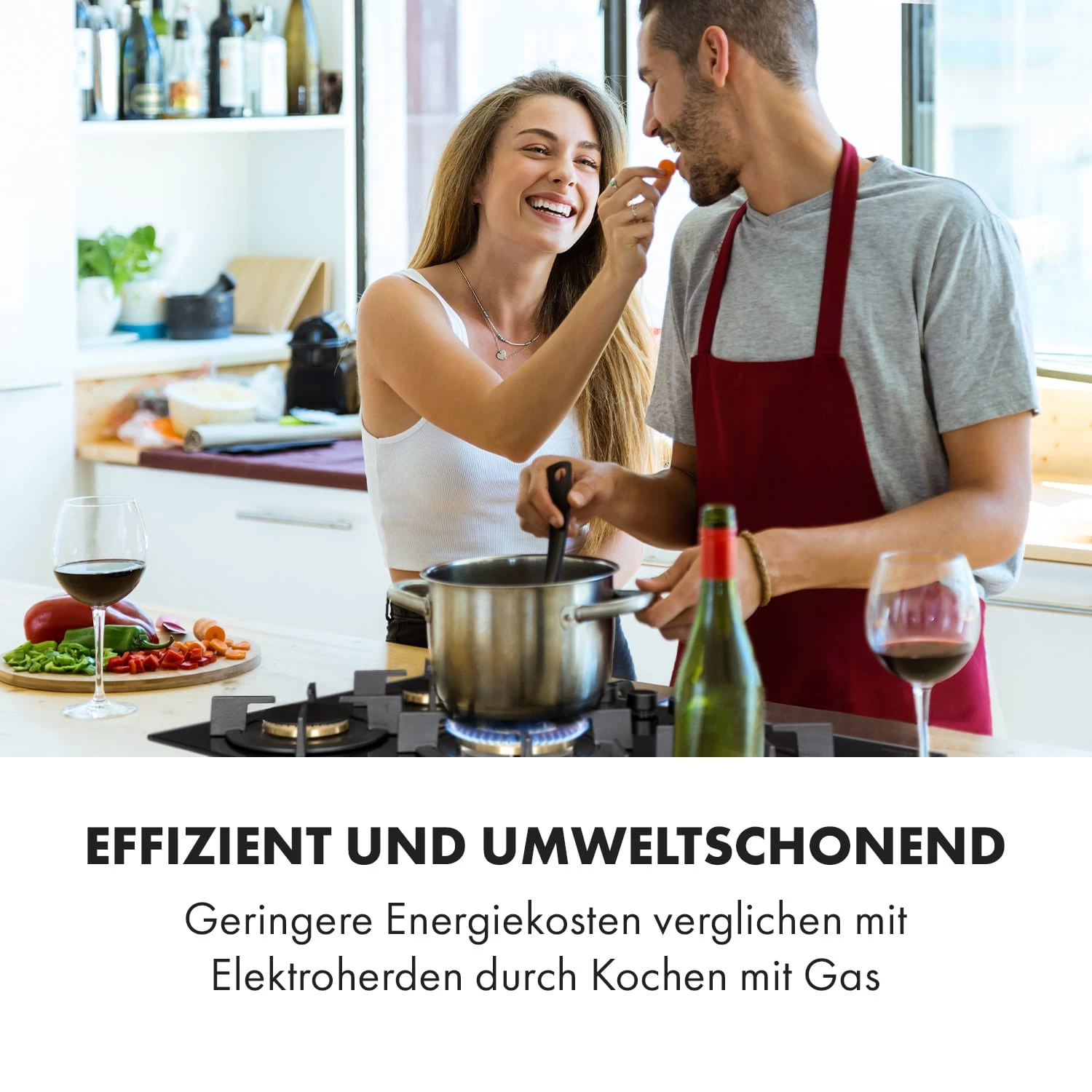 Goldflame 5 Gaskochfeld 5-flammig Messing-Brenner Glaskeramik Schwarz 2 Goldflame 5 Gaskochfeld 5-flammig Messing-Brenner Glaskeramik Schwarz – Bild 2