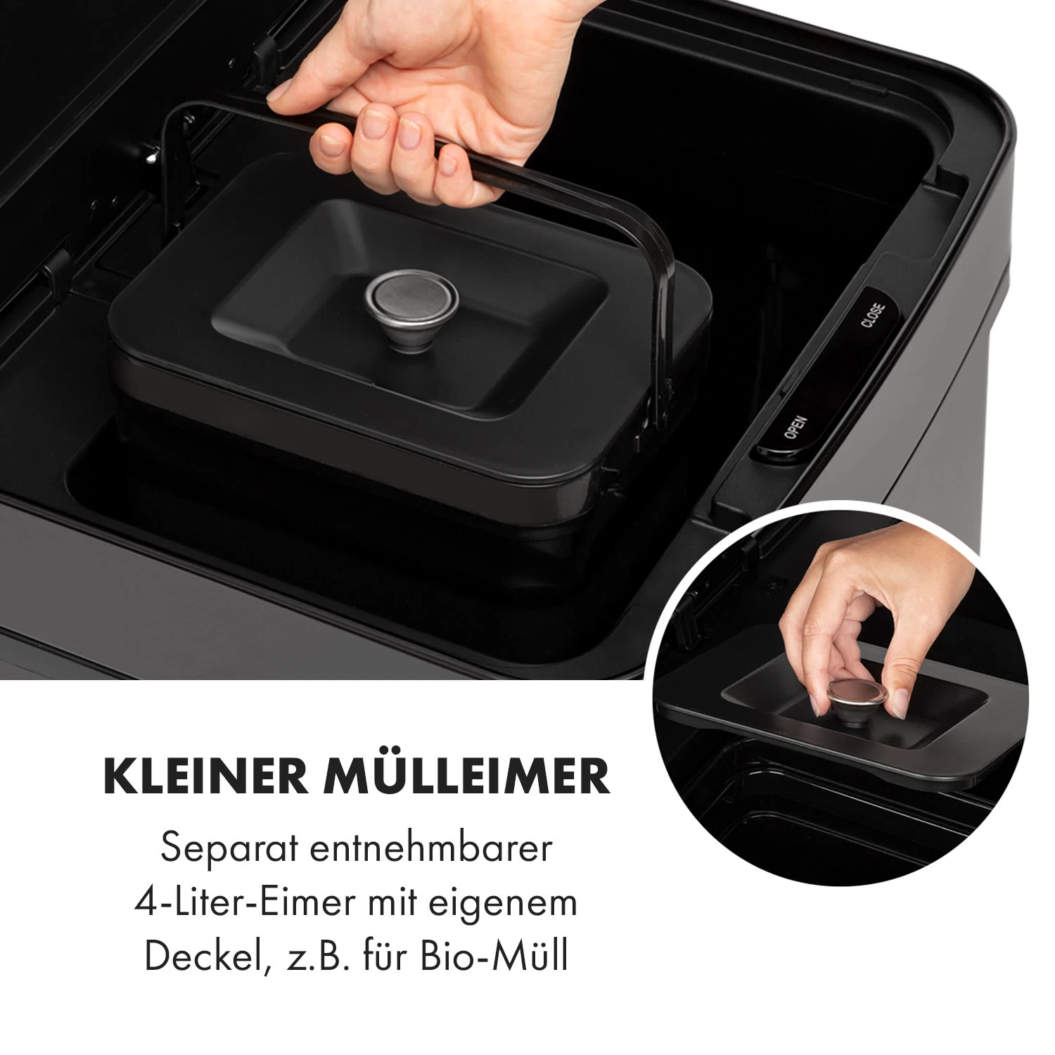 Touchless Black Stainless Steel Müllsammler Sensor 72L 4 Behälter ABS / PP / Edelstahl Schwarz 4 Touchless Black Stainless Steel Müllsammler Sensor 72L 4 Behälter ABS / PP / Edelstahl Schwarz – Bild 4