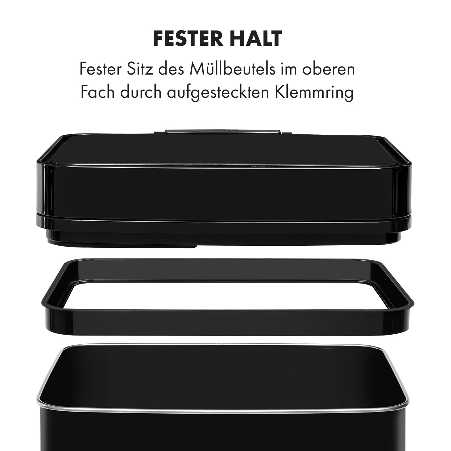 Touchless Black Stainless Steel Müllsammler Sensor 72L 4 Behälter ABS / PP / Edelstahl Schwarz 9 Touchless Black Stainless Steel Müllsammler Sensor 72L 4 Behälter ABS / PP / Edelstahl Schwarz – Bild 9