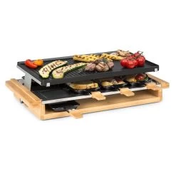 Tournedo Raclette 1200W Aluminiumguss 8 Personen Holz-Dekor