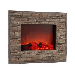 Alpbach Elektrischer Kamin 1800W 2 Heizstufen 65 Cm Stein-Optik