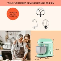 Bella Elegance Küchenmaschine 2000W 2,7PS 5,2 Ltr Edelstahl BPA-frei -Küchengeräte Verkäufe 10035520 de 0005 usp
