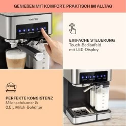 Arabica Comfort Espressomaschine 1350W 20 Bar 1,8l Touch-Bedienfeld -Küchengeräte Verkäufe 10035655 de 0003 usp