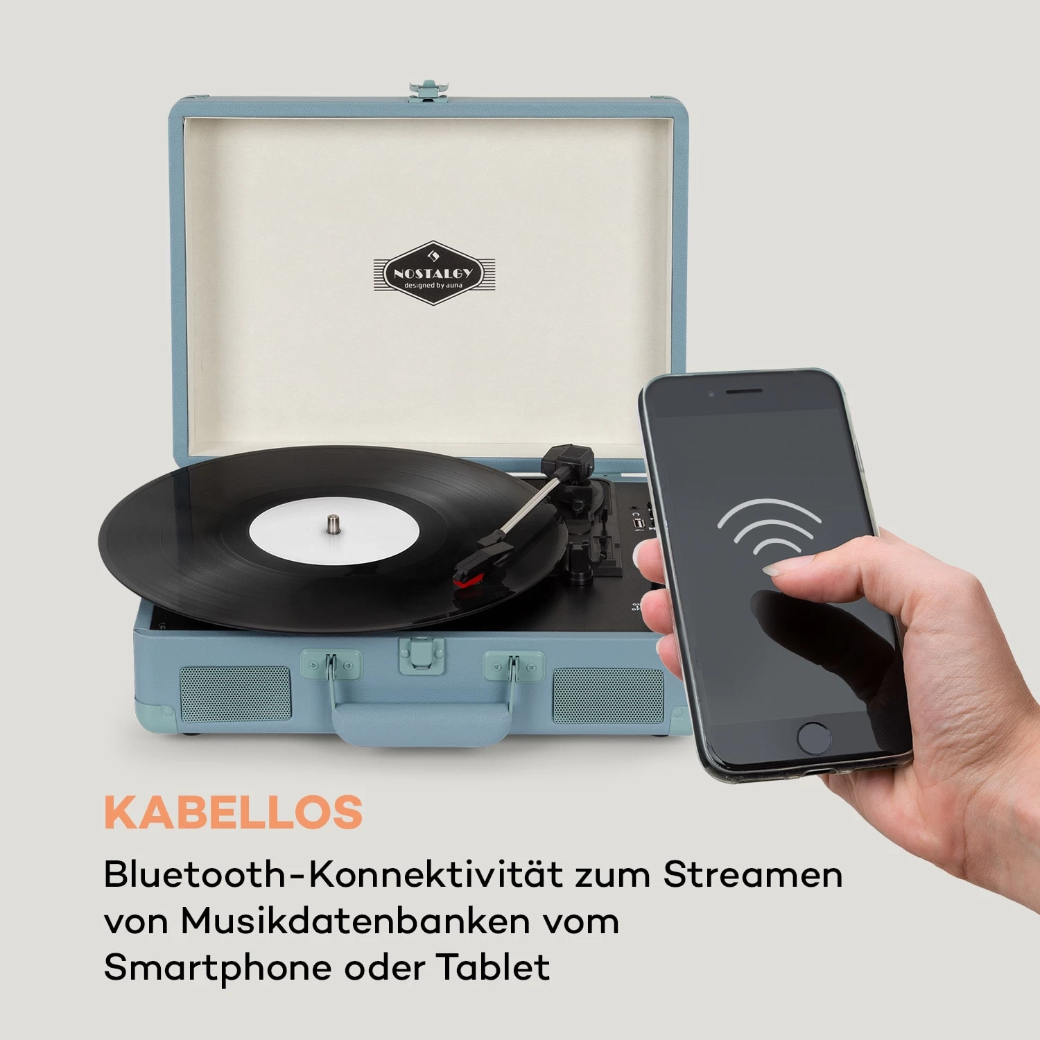 Peggy Sue BT Plattenspieler Stereolautsprecher USB BT Tragbar 3 Peggy Sue BT Plattenspieler Stereolautsprecher USB BT Tragbar – Bild 3