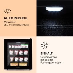 IceAge 88 Gefrierschrank 88 Liter EEK E 3 Etagen Thermostat Glasfront -Küchengeräte Verkäufe 10036066 de 0003 logo