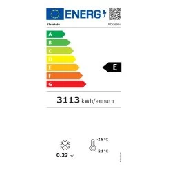 IceAge 88 Gefrierschrank 88 Liter EEK E 3 Etagen Thermostat Glasfront -Küchengeräte Verkäufe 10036066 energy label