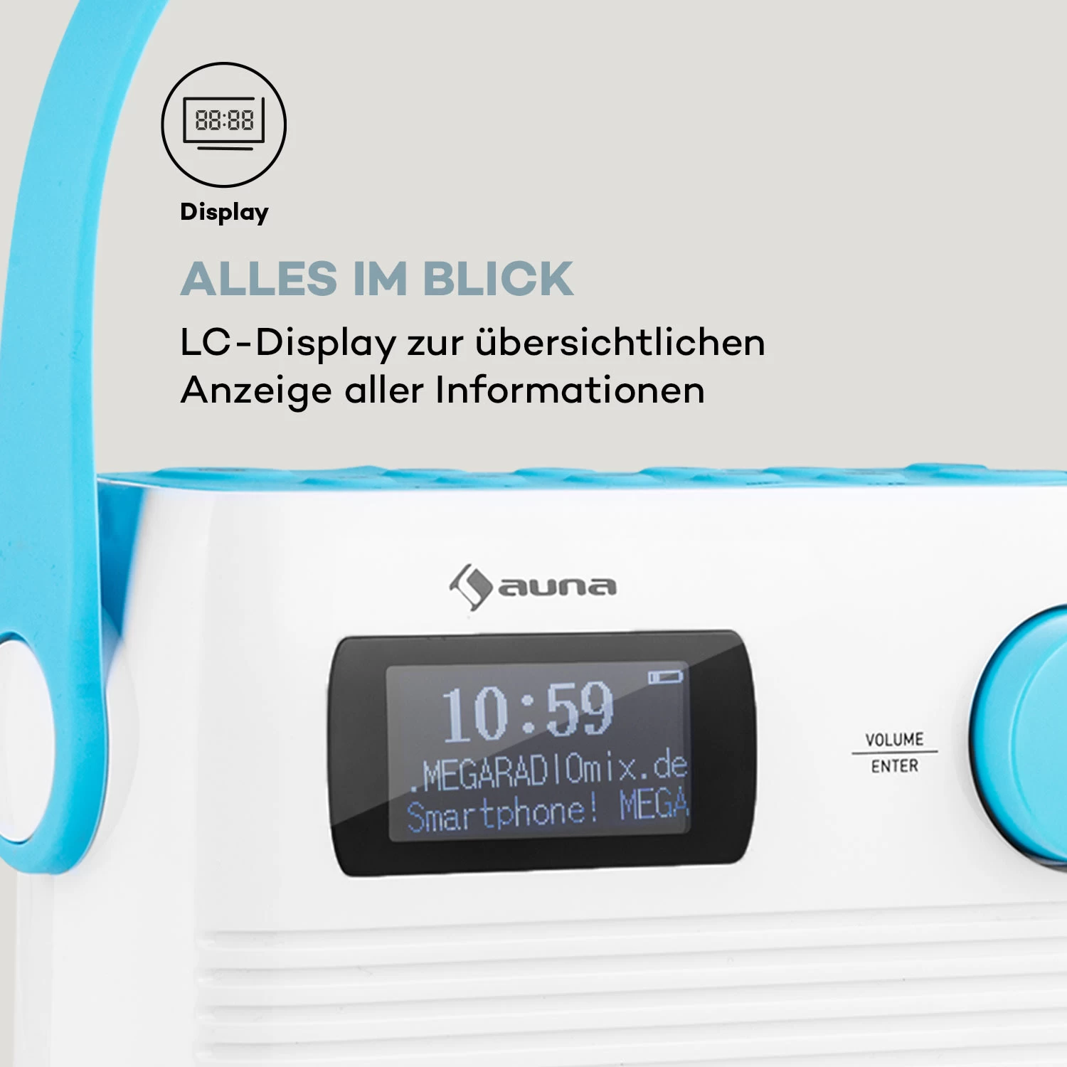 Splash Duschradio BT DAB+/UKW IPX4 USB-Port Kopfhöreranschluss USB-C Akku 5 Splash Duschradio BT DAB+/UKW IPX4 USB-Port Kopfhöreranschluss USB-C Akku – Bild 5