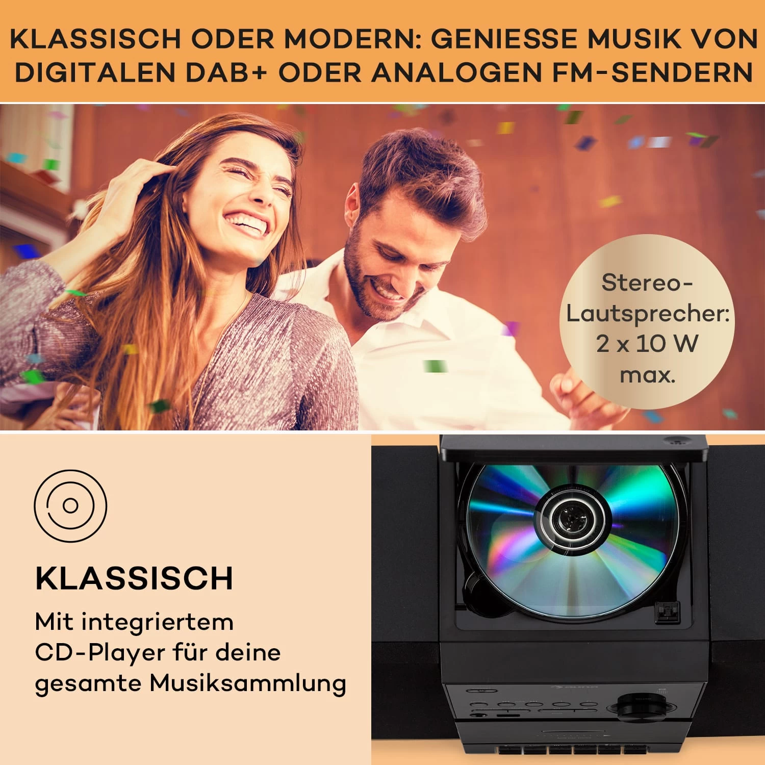 MC-40 DAB Stereoanlage UKW/DAB+ Bluetooth CD Kassette USB Fernbedienung 3 MC-40 DAB Stereoanlage UKW/DAB+ Bluetooth CD Kassette USB Fernbedienung – Bild 3