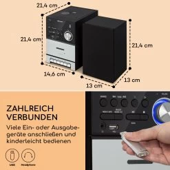 MC-40 DAB Stereoanlage UKW/DAB+ Bluetooth CD Kassette USB Fernbedienung -Küchengeräte Verkäufe 10038001 de 0007 usp