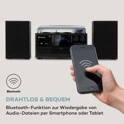 Oakland DAB Plus Retro-Stereoanlage DAB+/FM BT-Funktion Vinyl CD Kassette Inkl. Lautsprechern -Küchengeräte Verkäufe 10038003 de 0006 logo