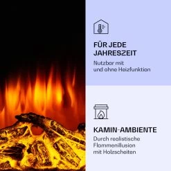 Klarstein Lamington Elektrokamin 2000 W LED-Flammen Heizlüfter Timer Ambientelicht -Küchengeräte Verkäufe 10038005 de 0006 logo