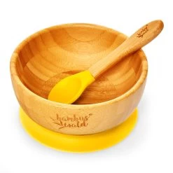 Kindergeschirr Mit Bambusschale Und Löffel 400 Ml Inkl. Saugnapf Ø: 13,7 Cm