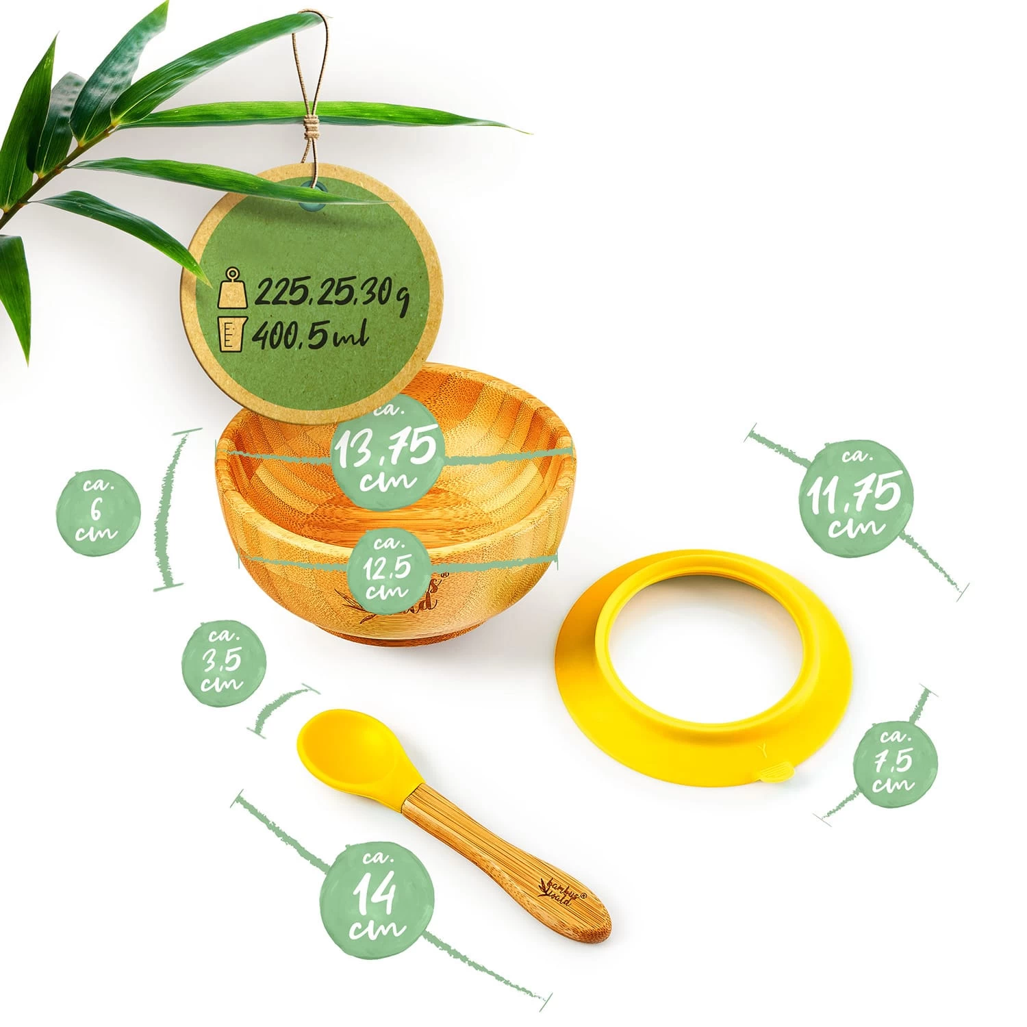 Kindergeschirr Mit Bambusschale Und Löffel 400 Ml Inkl. Saugnapf Ø: 13,7 Cm 6 Kindergeschirr Mit Bambusschale Und Löffel 400 Ml Inkl. Saugnapf Ø: 13,7 Cm – Bild 6