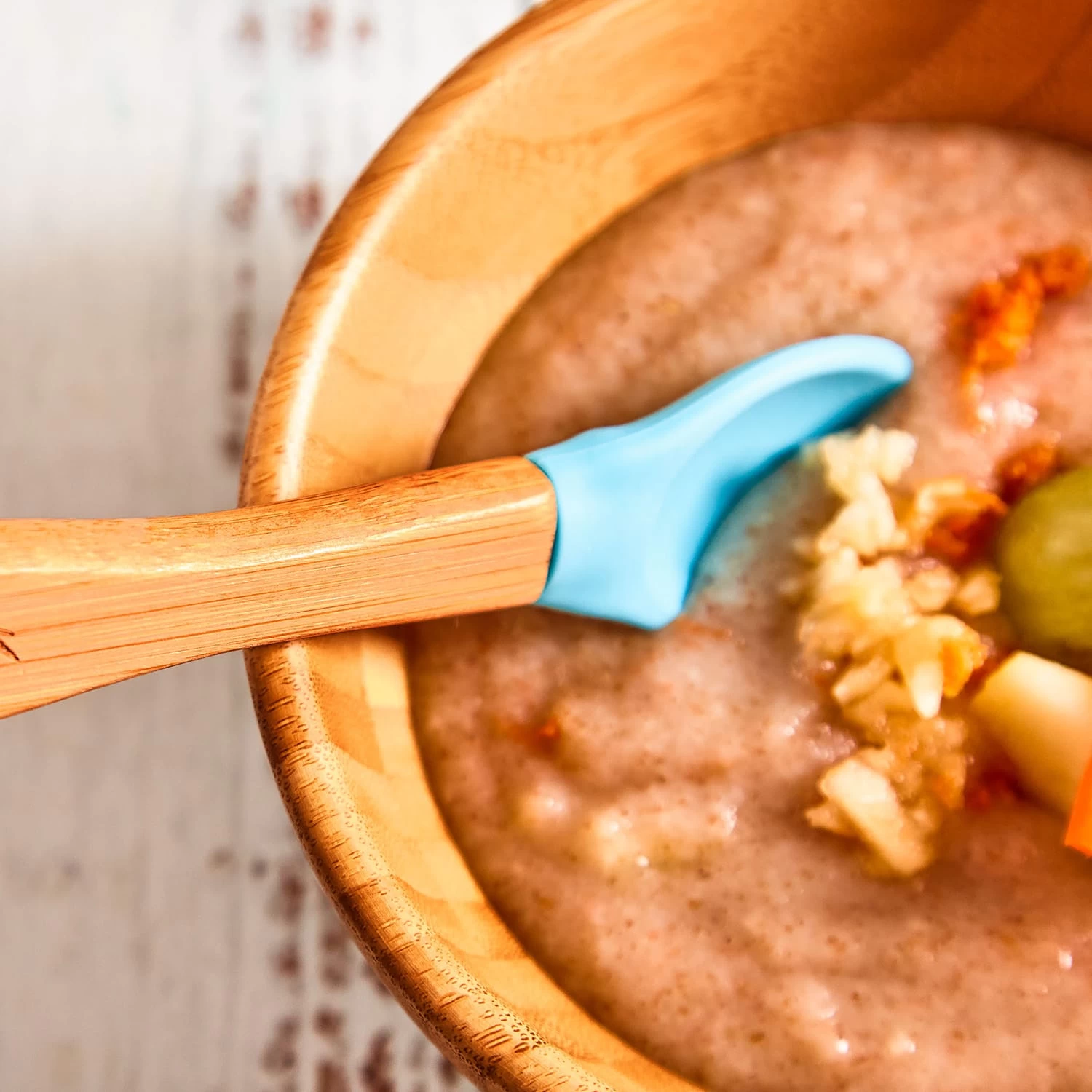 5er-Set Kinderlöffel Löffelstiel: Bambus Laffe: Silikon Bunt 2 5er-Set Kinderlöffel Löffelstiel: Bambus Laffe: Silikon Bunt – Bild 2