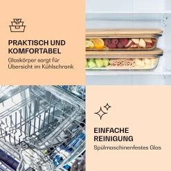 Aufschnittbox Mit Deckel 1,6 Liter 2er Set Glas Bambus Hitzebeständig -Küchengeräte Verkäufe 10038231 de 0004 logo