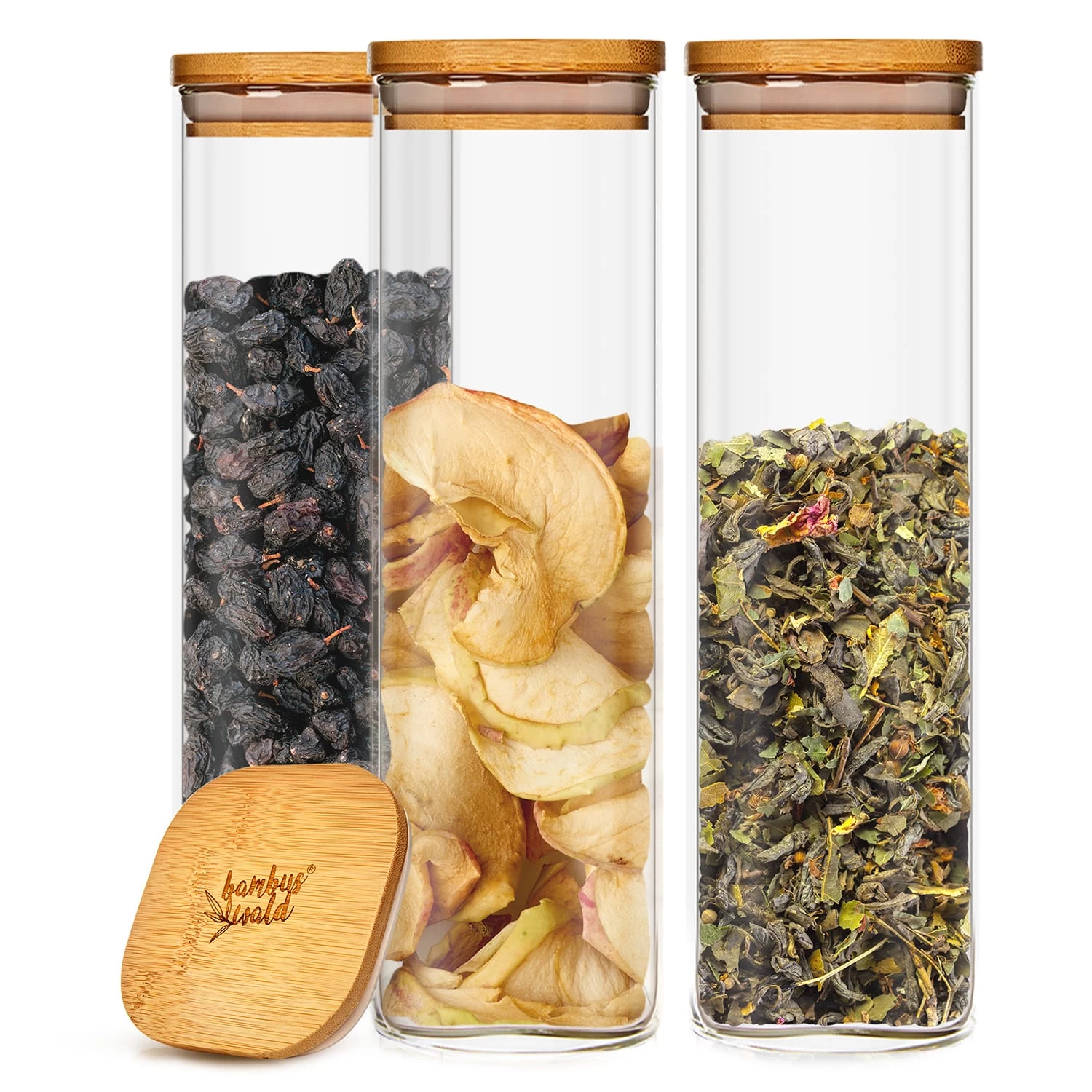 Eckiges Glas Mit Bambusdeckel Luftdicht Mit Silikonring 10x25x10 Cm 3x 2000 Ml 1 Eckiges Glas Mit Bambusdeckel Luftdicht Mit Silikonring 10x25x10 Cm 3x 2000 Ml