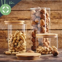 Eckiges Glas Mit Bambusdeckel Luftdicht Mit Silikonring 10x16x10 Cm 3x 1200 Ml 10 Eckiges Glas Mit Bambusdeckel Luftdicht Mit Silikonring 10x16x10 Cm 3x 1200 Ml -Küchengeräte Verkäufe 10038257 yy 0004 logo