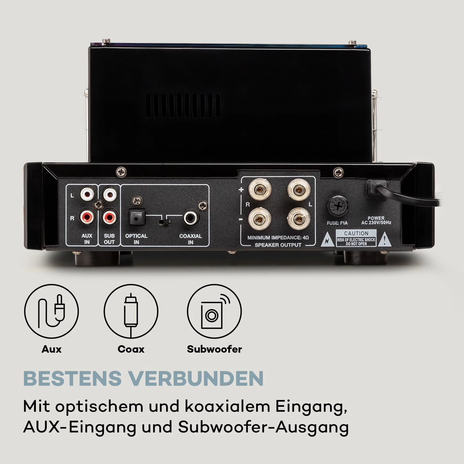 Amp VT Röhrenverstärker HiFi-Verstärker 2x35W RMS BT Opt./Koax./AUX-In 6 Amp VT Röhrenverstärker HiFi-Verstärker 2x35W RMS BT Opt./Koax./AUX-In – Bild 6