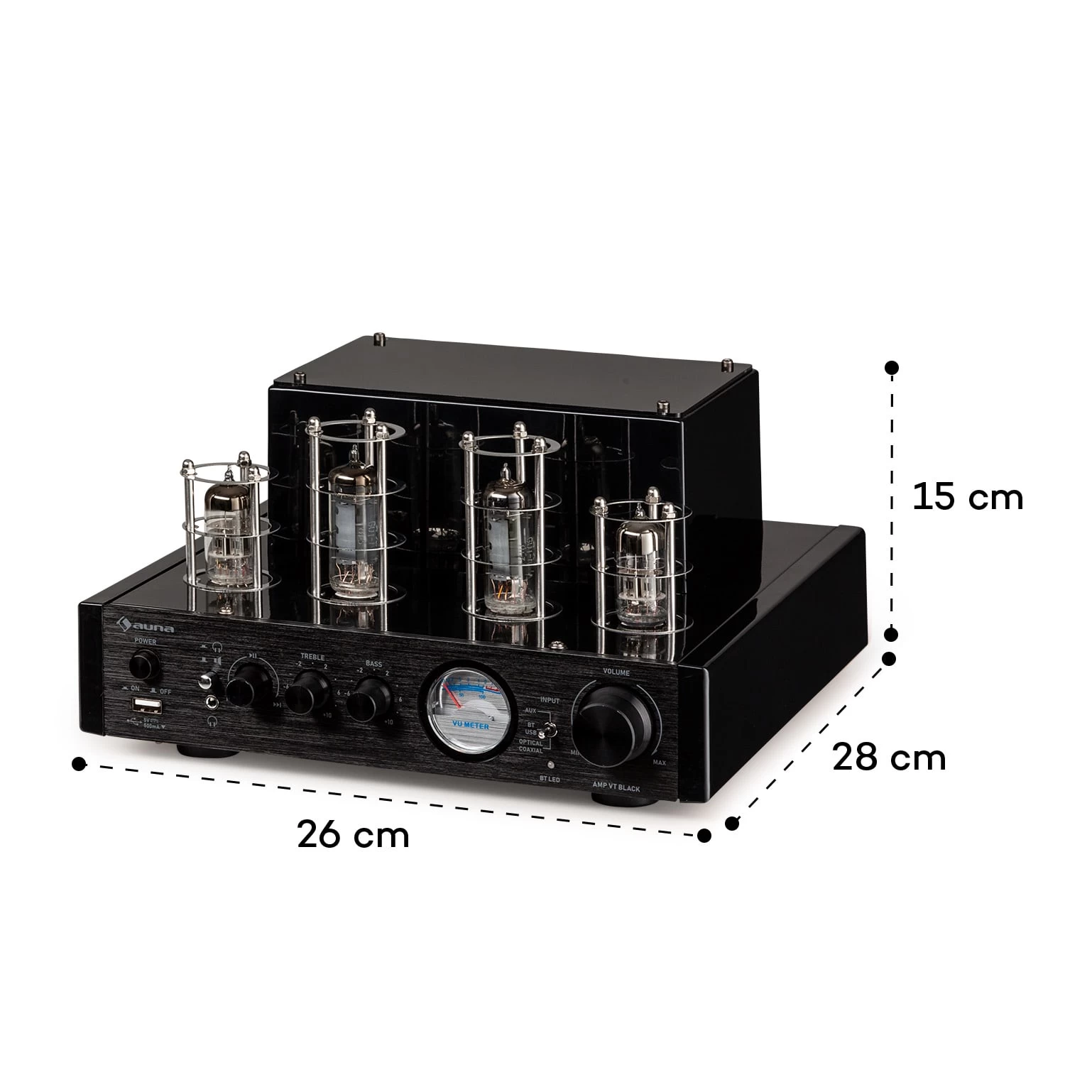 Amp VT Röhrenverstärker HiFi-Verstärker 2x35W RMS BT Opt./Koax./AUX-In 7 Amp VT Röhrenverstärker HiFi-Verstärker 2x35W RMS BT Opt./Koax./AUX-In – Bild 7