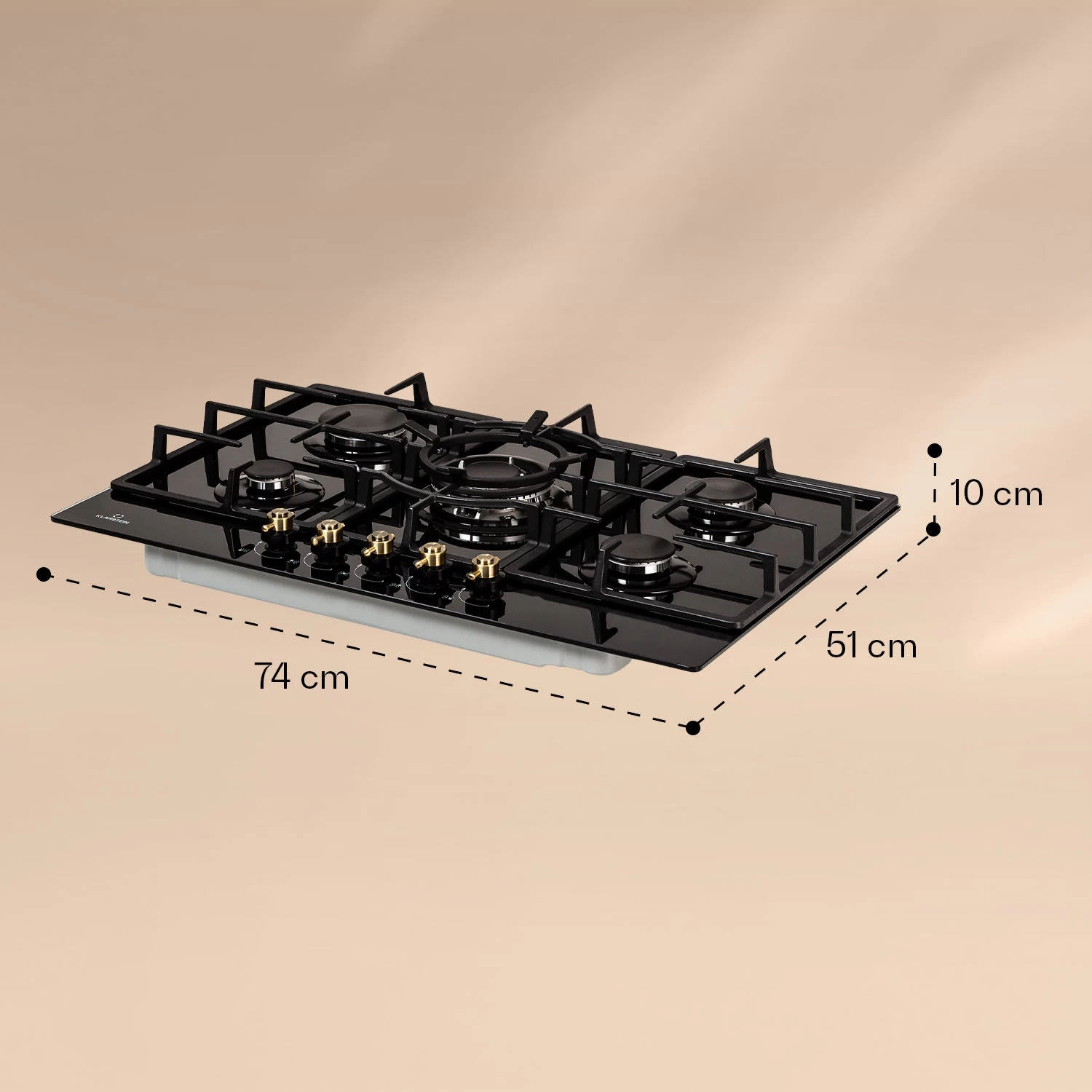 Victoria 5 Gaskochfeld 5-flammig Sabaf-Brenner Glaskeramik Retro-Look 8 Victoria 5 Gaskochfeld 5-flammig Sabaf-Brenner Glaskeramik Retro-Look – Bild 8