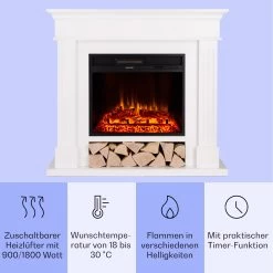 Las Pilas Elektrokamin Heizlüfter 900/1800W Wochentimer Fernbedienung -Küchengeräte Verkäufe 10038629 de 0003 usp