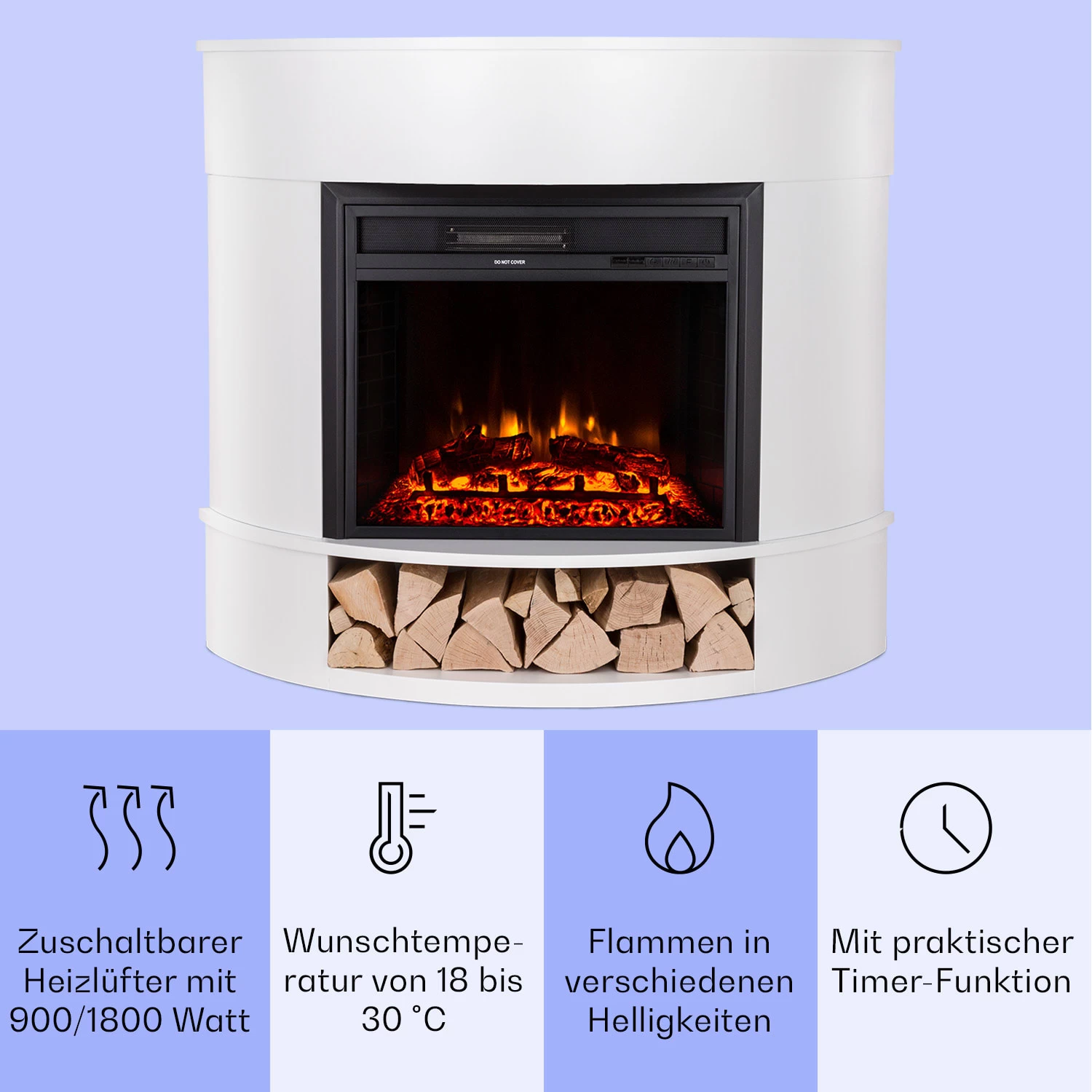 Loloru Elektrokamin Heizlüfter 900/1800W Wochentimer Fernbedienung 3 Loloru Elektrokamin Heizlüfter 900/1800W Wochentimer Fernbedienung – Bild 3