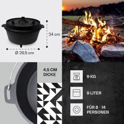 Guernsey Premium Dutch Oven 9.0 BBQ-Topf Gusseisen Standfüße Größe L / 9 Qt 10 Guernsey Premium Dutch Oven 9.0 BBQ-Topf Gusseisen Standfüße Größe L / 9 Qt -Küchengeräte Verkäufe 10038643 de 0004 usp