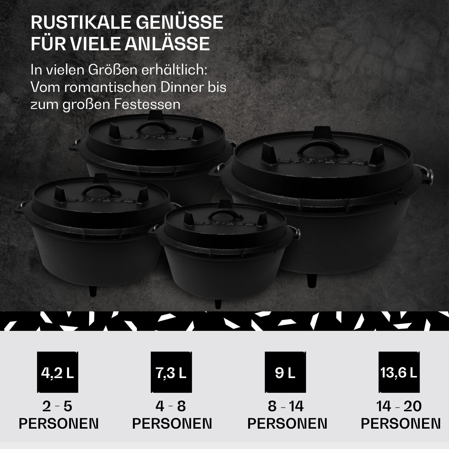 Guernsey Premium Dutch Oven 9.0 BBQ-Topf Gusseisen Standfüße Größe L / 9 Qt 6 Guernsey Premium Dutch Oven 9.0 BBQ-Topf Gusseisen Standfüße Größe L / 9 Qt – Bild 6