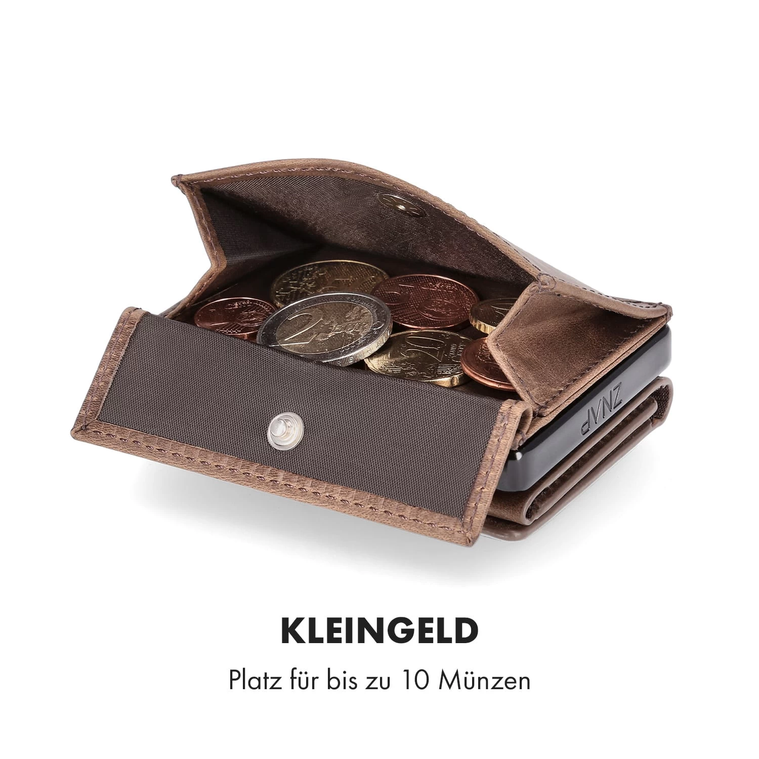 Coin Pocket Mit RFID-Schutzkarte Für ZNAP Slim Wallets 8 Und 12 Druckknopf 4 Coin Pocket Mit RFID-Schutzkarte Für ZNAP Slim Wallets 8 Und 12 Druckknopf – Bild 4