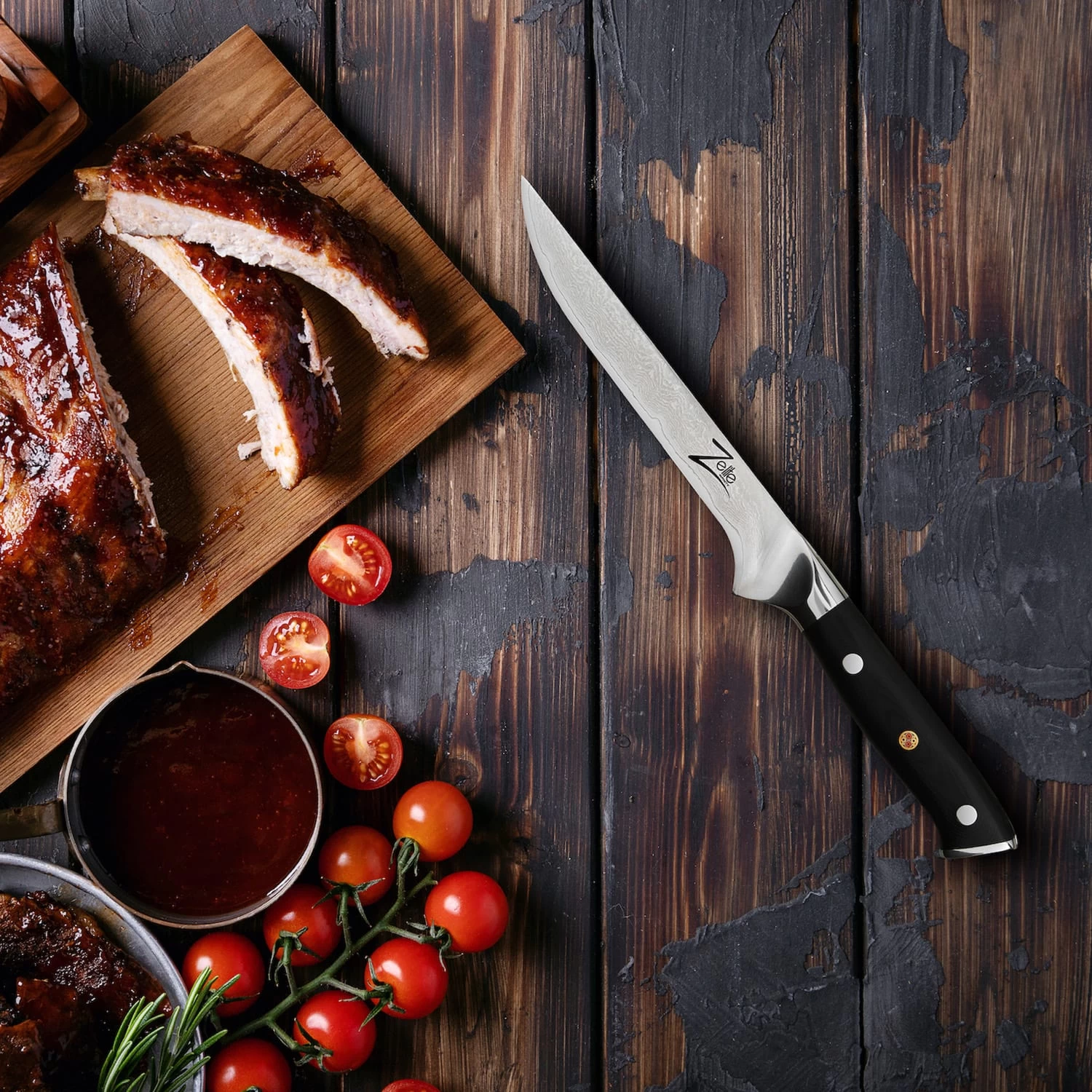 Alpha-Royal Japanese Serie 6" Boningmesser Japanischer Damast-Stahl 3 Alpha-Royal Japanese Serie 6" Boningmesser Japanischer Damast-Stahl – Bild 3