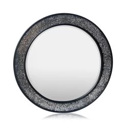 Cheyne Wandspiegel Holzrahmen Rund Ø 60 Cm Mosaik-Design