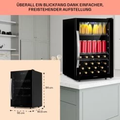 Beersafe 5XL Kühlschrank 148 Liter 3 Böden Panoramaglastür Edelstahl -Küchengeräte Verkäufe 10039512 DE 0006 usp