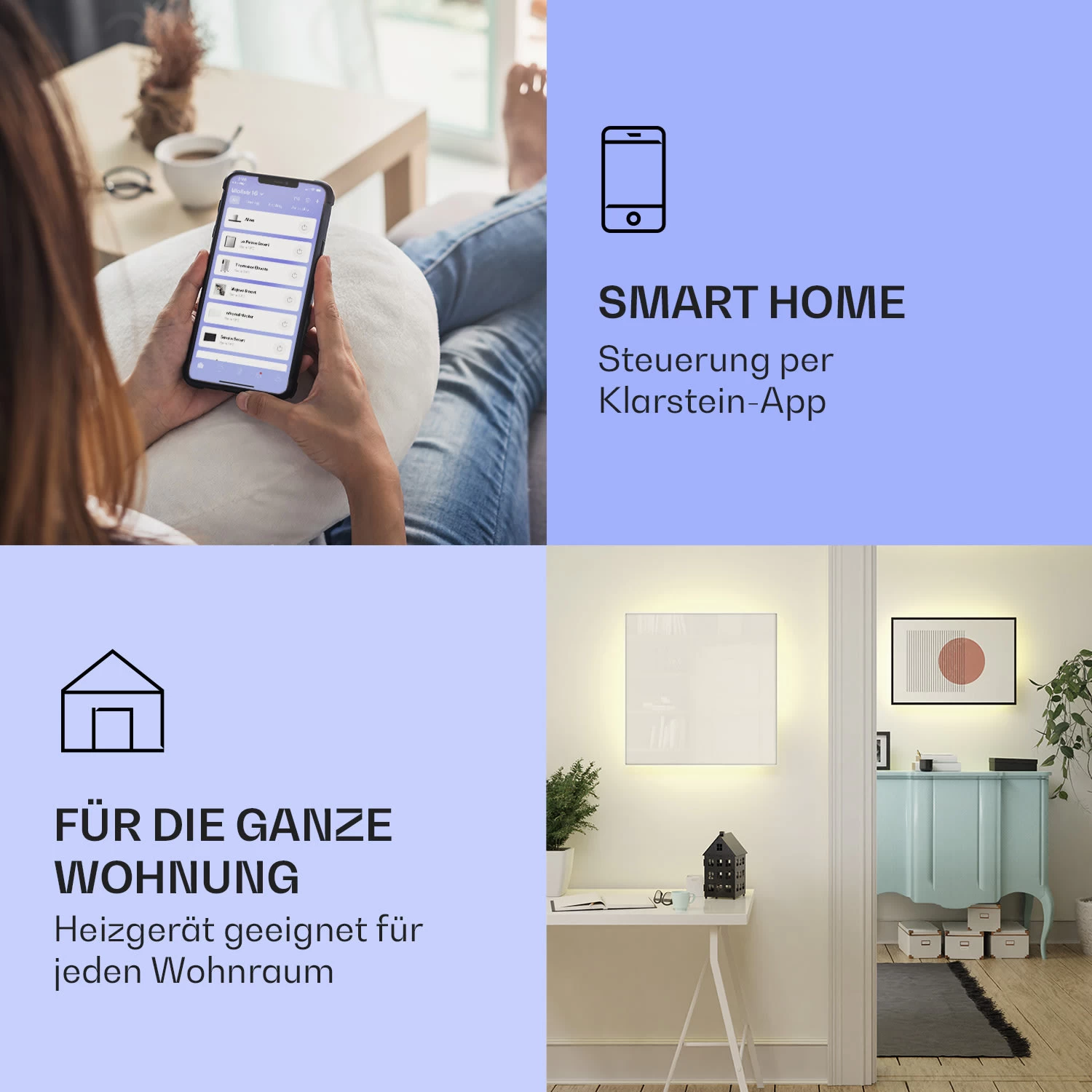 Mojave 500 Smart 2-in-1 Heizgerät Infrarot Konvektor 60x60cm 500W RGB-Licht 2 Mojave 500 Smart 2-in-1 Heizgerät Infrarot Konvektor 60x60cm 500W RGB-Licht – Bild 2