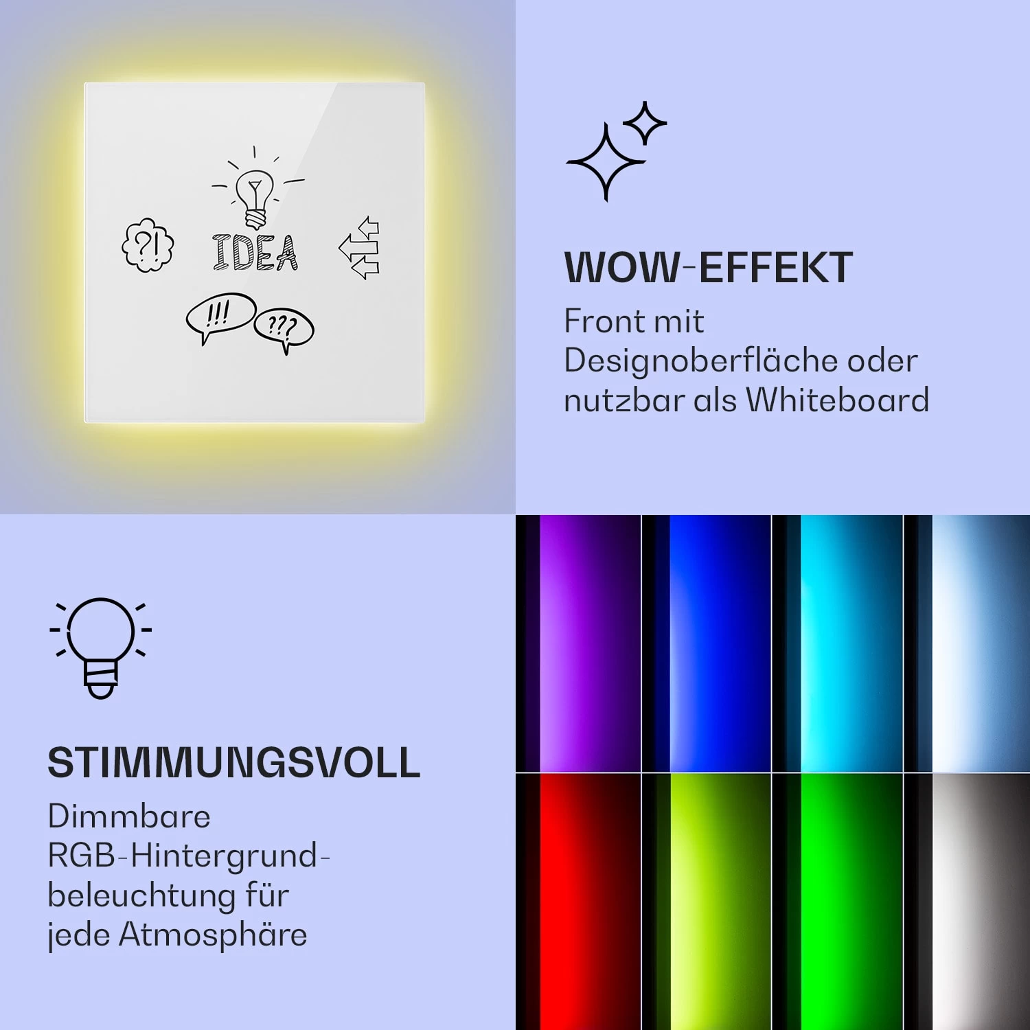 Mojave 500 Smart 2-in-1 Heizgerät Infrarot Konvektor 60x60cm 500W RGB-Licht 3 Mojave 500 Smart 2-in-1 Heizgerät Infrarot Konvektor 60x60cm 500W RGB-Licht – Bild 3