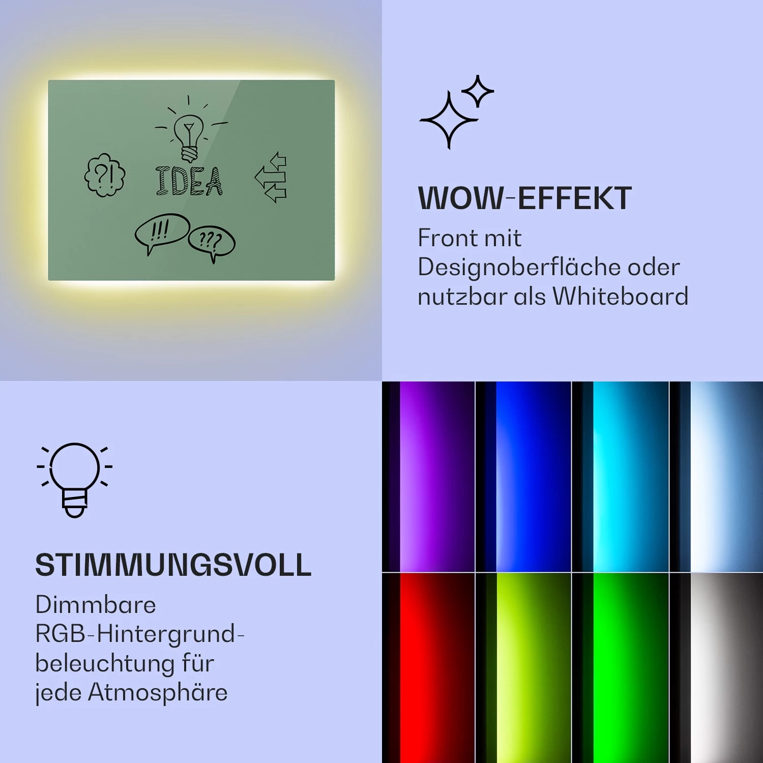 Mojave 750 Smart 2-in-1 Heizgerät Infrarot Konvektor 85x60cm 750W RGB-Licht 3 Mojave 750 Smart 2-in-1 Heizgerät Infrarot Konvektor 85x60cm 750W RGB-Licht – Bild 3