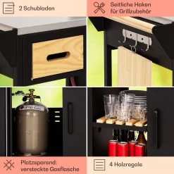 Jersey Outdoor Kitchen Gasgrill Spüle 20,7 KW 5+1 Brenner Mobil -Küchengeräte Verkäufe 10039854 de 0005 usp