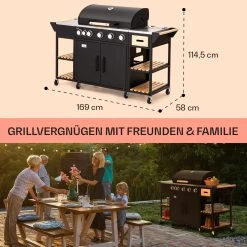 Jersey Outdoor Kitchen Gasgrill 20,7 KW 5+1 Brenner Mobil Regenschutz -Küchengeräte Verkäufe 10039855 de 0006 usp