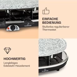 Steaklette Raclette Raclette-Grill Mit Zubehör Für 8 Personen 8 Steaklette Raclette Raclette-Grill Mit Zubehör Für 8 Personen -Küchengeräte Verkäufe 10039925 de 0003 logo